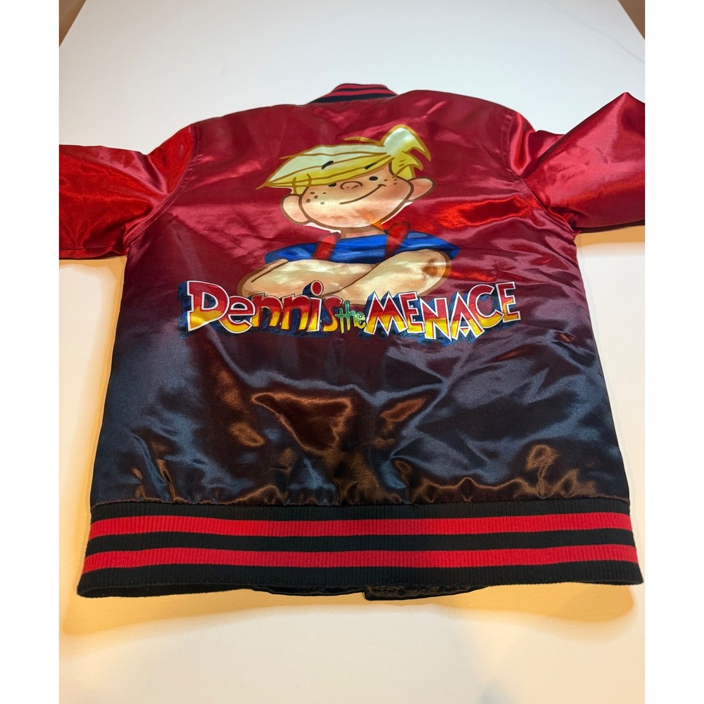 Headgear Classics Dennis the Menace Varsity Jacket Red Black Ombre Satin S - Picture 13 of 14